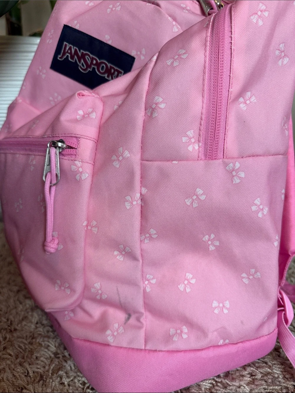 JanSport Pink Bow Print Backpack 🎀